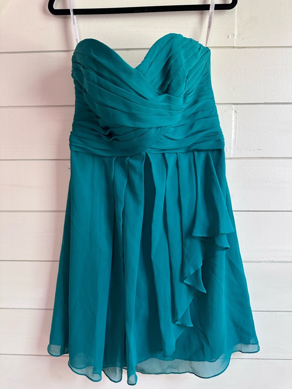 David's Bridal Strapless Emerald Green Dress